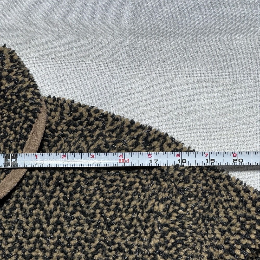 Orvis Deep Pile Toggle Cardigan Womens Large Teddy Textured Chevron Pattern - Picture 9 of 11